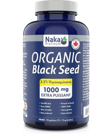 Naka Platinum Organic Black Seed 1000 mg extra strength cold pressed thymoquinone bonus size 90 softgels (75+15 free) - Buy Online on SooperMarket.com