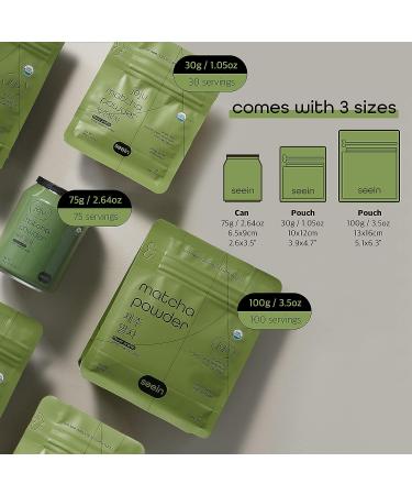 SEEIN Organic Matcha Green Tea Powder | Jeju Korea | Premium First Harvest | Ceremonial Grade 3.52oz | USDA Certified - Buy Online on SooperMarket.com