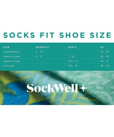 Sockwell Women's Big Easy Relaxed Fit Sock in Teal - Size Medium-Large - Buy Online on SooperMarket.com