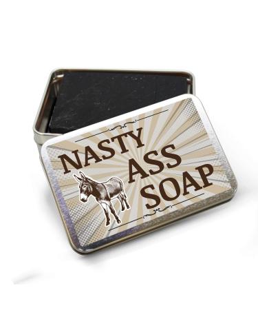 Nasty Ass Soap - Humorous Donkey Design - Handcrafted Black Soap for Men & Women - Activated Charcoal - Made in USA - International Shipping Available - Buy Online on SooperMarket.com