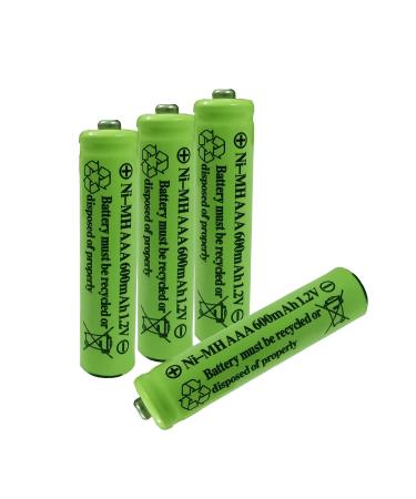AAA Nimh 600mAh 1.2v Rechargeable Battery for Outdoor Solar Lights Garden Lamp(4 Pack) 4 Count (Pack of 1)