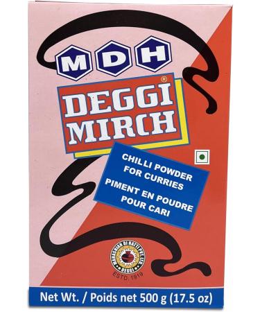 MDH Deggi Mirch 500g Chilli Powder (Lal Mirchi) Ground Indian Spice All Natural Salt-Free Vegan Non-GMO for Hot Taste - Buy Online on SooperMarket.com