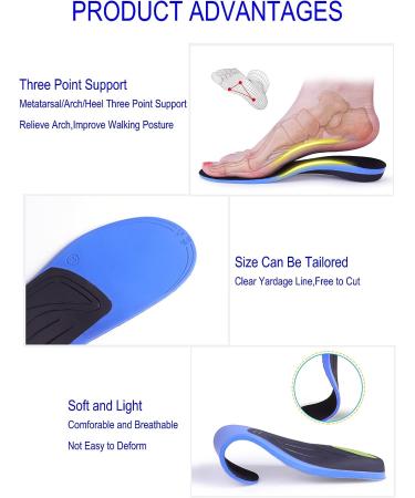Orthotic Insoles for Plantar Fasciitis & Arch Support | Women 9-10/Men 7-8 | Shoe Inserts for Flat Feet & Foot Pain - Buy Online on SooperMarket.com