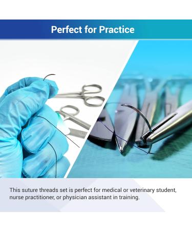 Alcedo Sterile Sutures Kit - 16 Mixed Thread & Needle Sizes with Tools - First Aid Emergency Supplies - 12 Instruments Included (28 Pieces) - Buy Online on SooperMarket.com