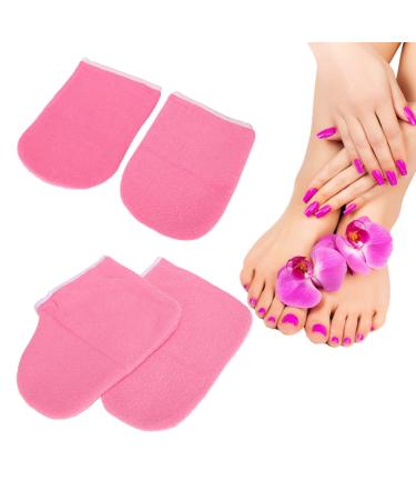 Paraffin Wax Bath Terry Cloth Gloves Booties Hand Feet Care Treatment Mitts Spa Feet Cover Double Layer Thickening Heat Preservation Moisturizing SPA Treatment Gloves