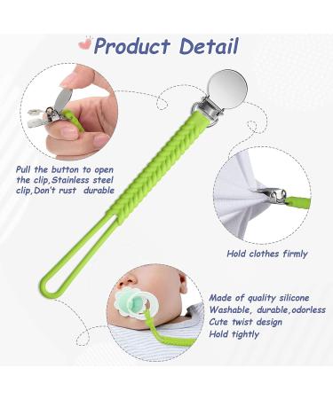 Nuanchu 8 Pieces Baby Pacifier Clips - Cute Braid Pacifier Strap for Boys and Girls - Keep Pacifiers, Teethers, and Toys Secure - Fresh Colors - Buy Online on SooperMarket.com