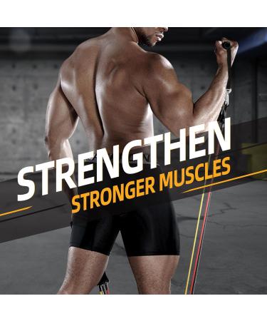Himaly Resistance Bands Set 5 Heavy-Duty Tapes (100lbs/150lbs) with Handles & Ankle Straps for Strength Training Yoga and Pilates - Optimal for Resistance Training - Buy Online on SooperMarket.com