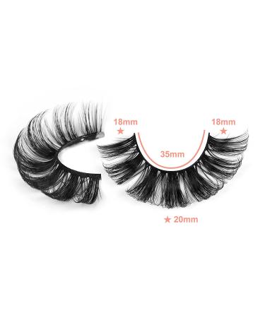 Wiwoseo 20MM Russian Strip Lashes - D Curly Natural Faux Mink Eyelashes (14 Pairs) - Buy Online on SooperMarket.com