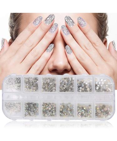 Nail Art Rhinestones ANGGREK Nail Art AB Crystal Rhinestones Colorful Flatback Glass Nail Decoration DIY Manicure Accessory(1#) - Buy Online on SooperMarket.com