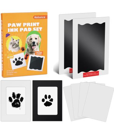 Nabance Pfotenprint Set Dog large format 2 pcs baby footprint set footprint baby handprint baby with 2 photo frames without contact with color for dog and cat family gift a