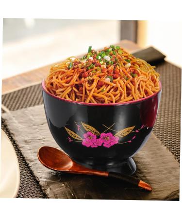 1 pc Home Food Rice Salad Ceramic Practical Household Restaurant Plastic Ramen Thread 9.6X9.4CM Black - Buy Online on SooperMarket.com