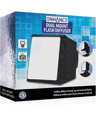 ENHANCE Camera Light Diffuser Softbox for Speedlites | Foldable Universal Design | Compatible with Neewer, Altura, Canon, Nikon and More - Buy Online on SooperMarket.com