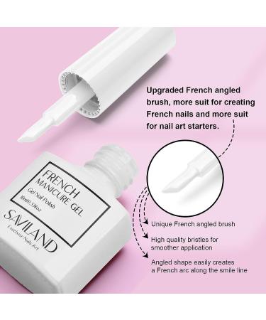 Saviland French Gel Nail Polish - White 10ML UV LED French Manicure Brush Gel - Professional French Nail Art - 0.34 Fl Oz - Buy Online on SooperMarket.com