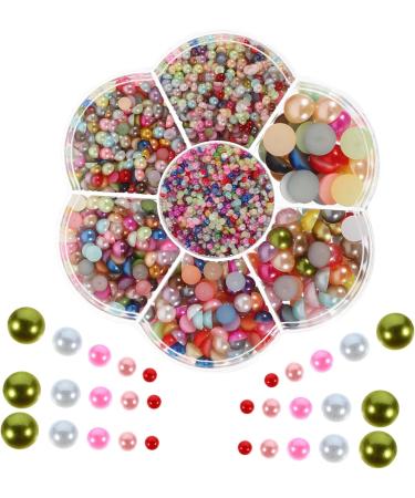 ibasenice 5 Boxes Clothing & Accessories Diy Charms Nail Diy Flatback Pearl Charm Manicure Decor Headdress Pearl Diy Headdress Decoration Half Round Pearl for Crafts Abs Boxed - Buy Online on SooperMarket.com