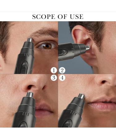 Linkidea Men's Electric Ear and Nose Hair Trimmer - 360 Rounded Blade Safe Hair Removal USB Portable Charging (Black - Buy Online on SooperMarket.com
