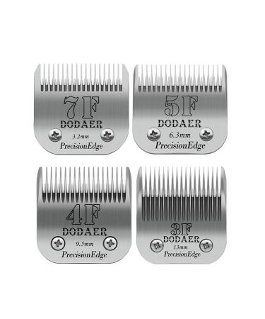 7f/5f/4f/3F ceramic blades for dog hair cutters compatible with Moser 45-50/Heiniger/Andis/Easter A5/choice KM10 Series cutting length 1/8 inch (3.2 mm) to 1/2 inches (13 mm) 7f+4f+5f+3F
