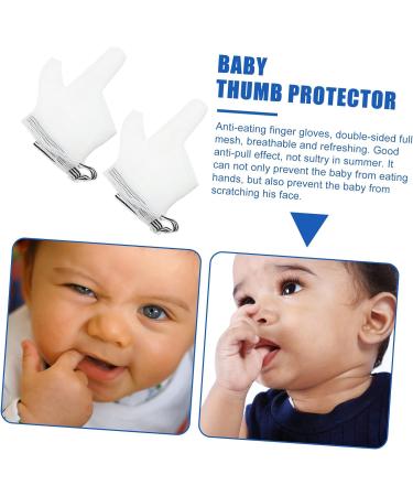 KOMBIUDA Anti-Eating Gloves Baby Mits Infant Thumb Sucking Kit - White 12x7cm - Buy Online on SooperMarket.com