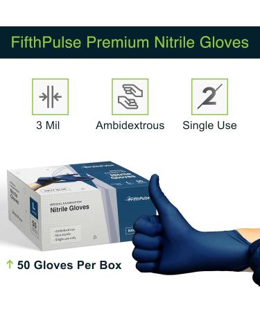 Gloves Disposable Latex Free Navy Nitrile Gloves Medium 50 Count - Powder Free Rubber Gloves - Medical Exam Surgical Gloves - Food Safe Cooking Gloves 3 Mil Thick Medium 50 - Buy Online on SooperMarket.com