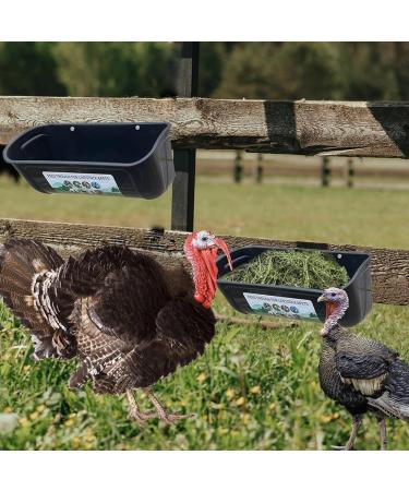 GIISH 2 Pack Chicken Goat Hanging Fence Feeder Black ABS for Deer Duck Dog and Piglets Goose Waterer Trough - Buy Online on SooperMarket.com