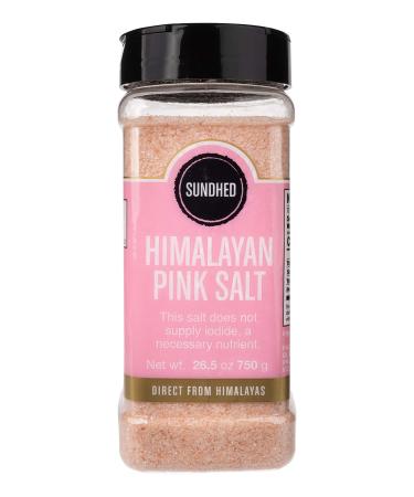 Sundhed Pink Himalayan Gourmet Salt (Fine) in Refill | 750 Grams (26.45 oz) | Natural Rock Salt for Seasoning | Keto Friendly and Kosher Certified 1.65 Pound (Pack of 1)