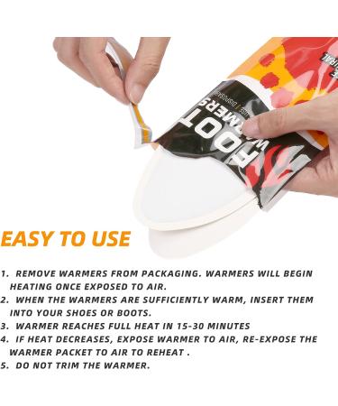Medlot Heated Insoles Foot Warmer - 20 Pairs, Long Lasting Disposable Boot Shoe Warmers for Men and Women - 10.2x3.3in - Buy Online on SooperMarket.com