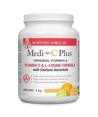 Preferred Nutrition Medi C Plus Citrus with Calcium Powder Vitamin C & L- Lysine Formula (1kg C)