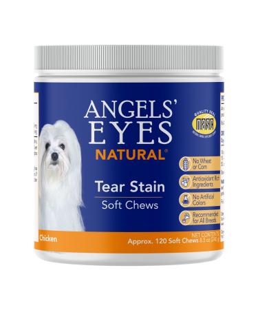 Angel's Eyes NATURAL Tear Stain Prevention Soft Chews for Dogs - 120 Ct - Chicken Formula (AENSC120D) 120 Count (Pack of 1)