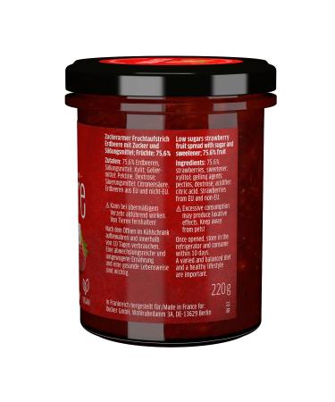 Xucker Jam Fruit Spread - 3 Flavors: Strawberry Apricot & Raspberry | 74% Fruit Xylitol Vegan Non-GMO | 3 x 220g - Buy Online on SooperMarket.com