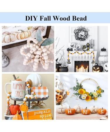 UOONY 800pcs Wooden Beads for Crafts - 7 Sizes Unfinished Natural Wood Bulk Beads for Garland, Macrame, Jewelry Making, DIY Farmhouse Decor - Buy Online on SooperMarket.com