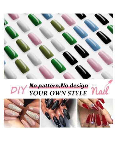 Hot Pink Medium Long Square Press On Nails - Glossy Coffin Style with Xcreando Glue - Perfect Fake Nails for Women and Girls - Buy Online on SooperMarket.com