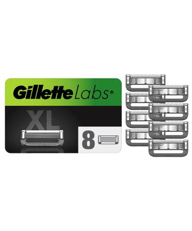 Gillette Labs with Exfoliating Bar and Heated Razor Blades 8 Refills 8 count (Pack of 1)