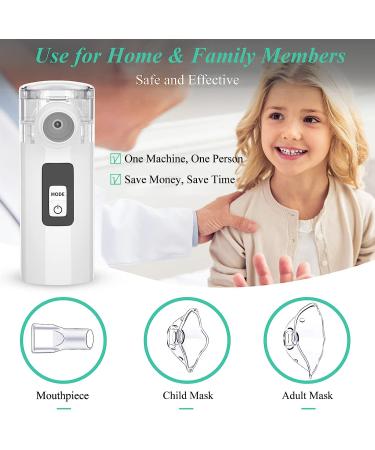 PIFUNY Handheld Inhaler Nebulizer - Portable Asthma Machine for Kids with 2 Masks & Mouthpiece - Rechargeable for Travel & Home Use - Buy Online on SooperMarket.com