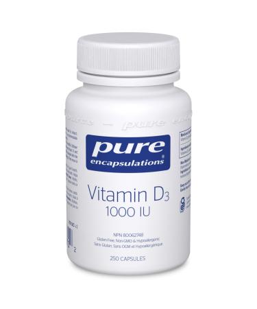 Pure Encapsulations Vitamin D3 25 mcg (1 000 IU) - Supplement to Support Bone Joint & Immune Health - With Premium Vitamin D - 250 Capsules
