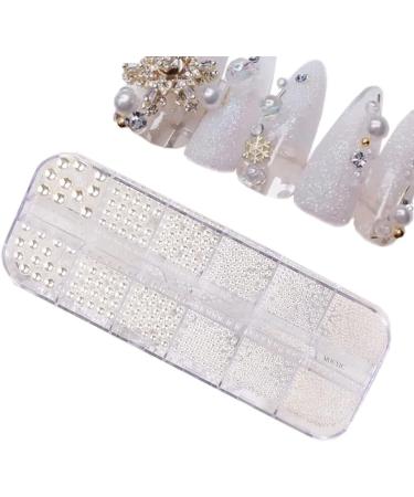 Pure White Pearl Shape Nail Art Rhinestones Easy Sticking Half Round Pearl Nail Art Ornaments with Different Sizes Portable Nail Art Decoration with Storage Box Nail Art Supplies for Home DIY - Buy Online on SooperMarket.com