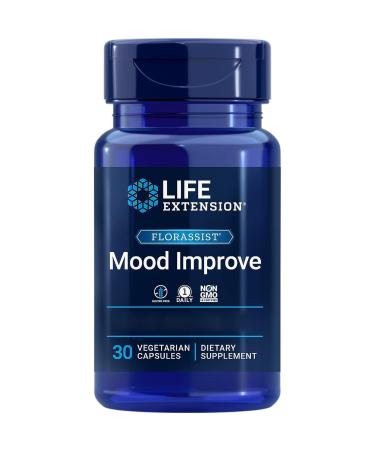 Life Extension Florassist Mood Improve with Bacterial Cultures and Saffron 30 Capsules Laboratory Tested Gluten Free Vegetarian Soy Free Non-GMO