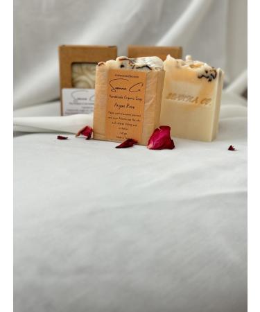 Soanna Set of 2 Argan Rose Soap. Handmade all natural Ingrediants. Beige