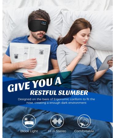 Sleep Headphones Breathable Bluetooth V5.4 Eye Mask Sleeping Headphones Wireless Eye Mask Sleep Earbuds for Side Sleeper Women Office Air Travel Cool Tech Gadgets Unique Gifts Loup Pour Dormir Black - Buy Online on SooperMarket.com