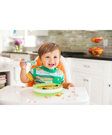 Munchkin Children's Plates Set - BPA-Free Subdivided Dining Plates for Babies & Toddlers 6 Months+ Suction Cup Blue/Green - Perfect for Introducing Complementary Foods - Buy Online on SooperMarket.com