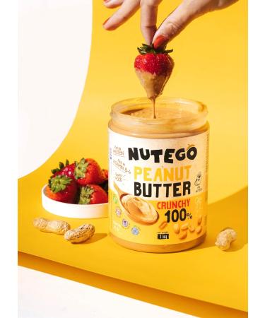 Nutego 100% Crunchy Peanut Butter 1kg Natural no added sugar no added salt Plant protein source Vegan Argentina peanuts - Buy Online on SooperMarket.com