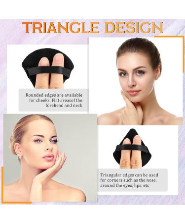 100pcs Black Triangle Powder Puffs - Soft Makeup Sponge for Loose Mineral Body Powder - Velour Cosmetic Foundation Tools - Buy Online on SooperMarket.com