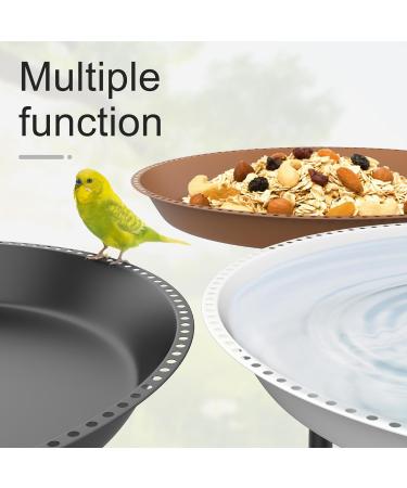 EfuturTime Large Metal Bird Bath - 30 cm x 90 cm Adjustable Height Winterproof & Frost-Proof Perfect for Garden Feeding - Black - Buy Online on SooperMarket.com