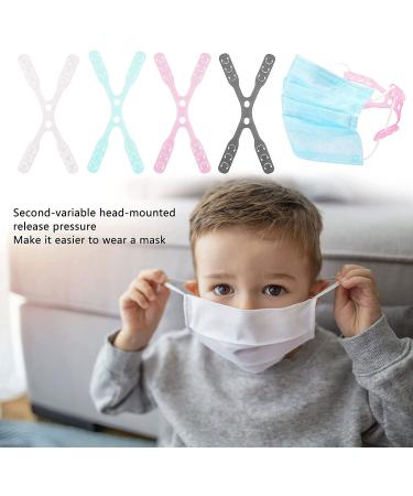 Adjustable Mask Extender Strap - Relieve Ear Pain & Pressure - Anti-Drop Lanyard - Face Mask Holder Hook - Transparent White/Blue/Pink/Black - Buy Online on SooperMarket.com