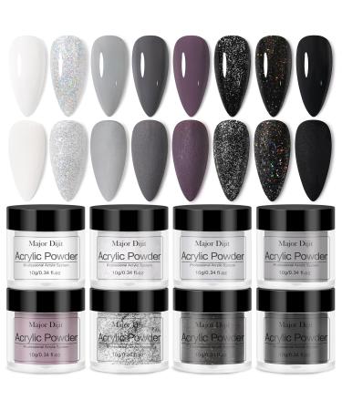 Major Dijit 8 Colours Acrylic Nail Set Professional Polymer for 3D French Nail Manicure Extension Nail Carving Durable Beauty Gifts