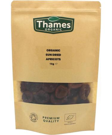 Sun Dried Apricots - Certified by Soil Association - Delicious Nutritious Convenient - All Natural No Added Sugar Non-GMO Unsulphured - Digestive - Thames Organic 1kg - Buy Online on SooperMarket.com