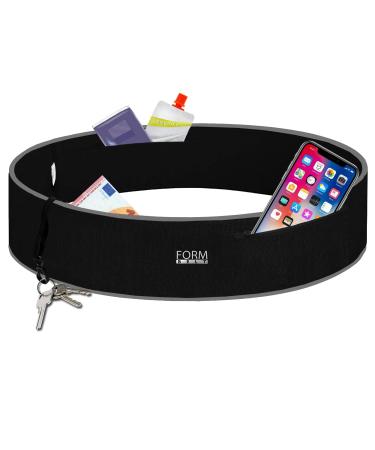 Formbelt plus sports belly bag with zipper pile for cell phone smartphone Elastic running pocket iphone 8 plus x 7 plus + Samsung Galaxy S7 S10 S10 plus travel hip bag Black XXL black with zipper XXL
