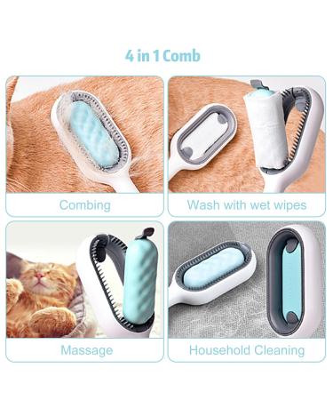 2-Piece Cat Brush Set | Portable Animal Hair Removal Brush with Water Tank | Multi-Functional Pet Cleaning Tool - Buy Online on SooperMarket.com
