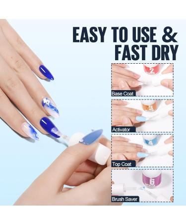 TOMICCA Dipping Powder Liquid Set - Base, Top Coat, Activator, Brush Saver - 4x15ml Essential Dip Liquid Set for DIY Nail Art - Buy Online on SooperMarket.com