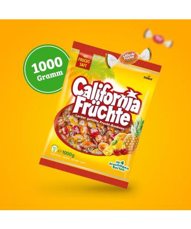 California Fruits 1000g Storage Pack - Juicy Filled Candy Assortment - 4 Delicious Varieties | International Shipping Available - Buy Online on SooperMarket.com