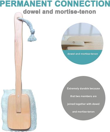 Exfoliating Loofah Bath Brush on a Stick with Long Wooden Handle - Shower Sponge Body Scrubber for Men & Women - Buy Online on SooperMarket.com