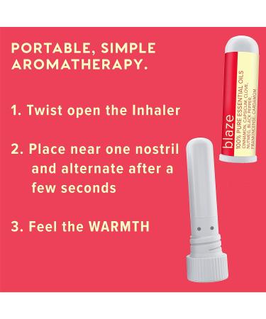 MOX Blaze Aromatherapy Nasal Inhaler - Calming & Relaxing Blend of Cinnamon, Nutmeg, Clove & Frankincense Essential Oils - 1 Pack - Buy Online on SooperMarket.com